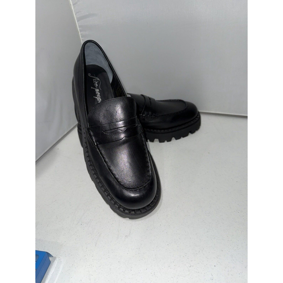 Free People Women's Lyra Lug Sole Black Leather Loafers Sz 11 - Picture 5 of 16